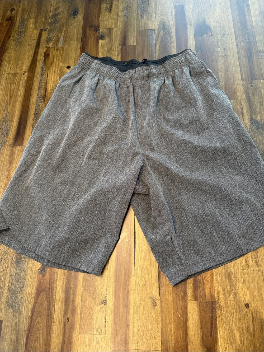 Apana Men's Heather Gray Athletic Shorts with Elastic Waist. SKU AD212-107
